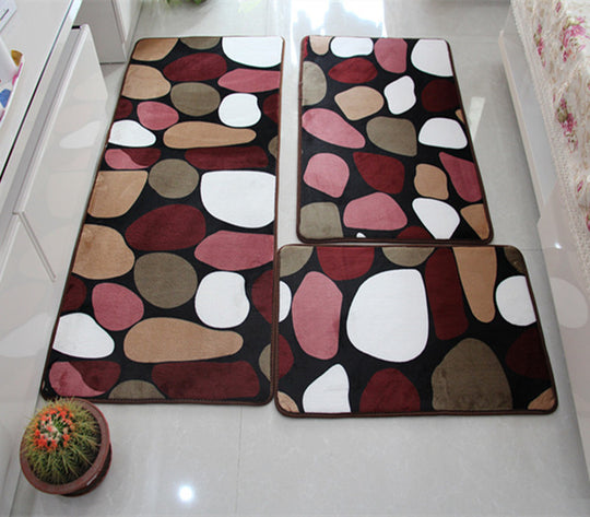 3 PC Soft Non-Slip Bath Mat Set