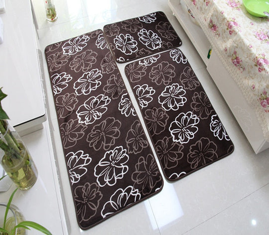 3 PC Soft Non-Slip Bath Mat Set