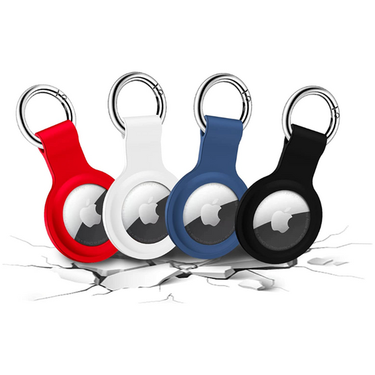 4 Pack Apple Airtag Holder Keychains - Ultra Light Silicone Case for Airtags