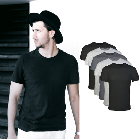 5 Pack Men's Crew T-Shirts in Assorted Colors