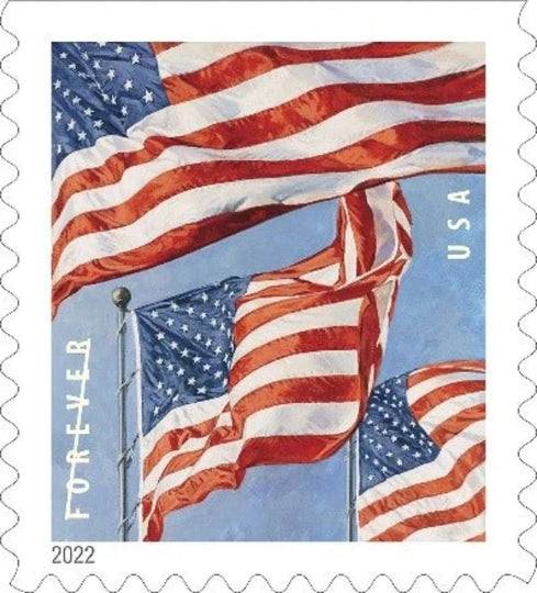 USPS U.S. Flag 2022 Forever Stamps - Booklet of 20 Postage Stamps