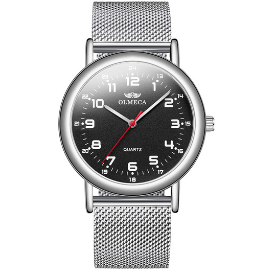OLMECA Men’s Watch Wrist Watches Analog Quartz Waterproof Stainless Steel Mesh Band Simple Watch for Men 709wd