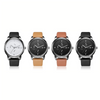 Bosymart Men's Quartz Analog Leather Strap Watch with Date Feature